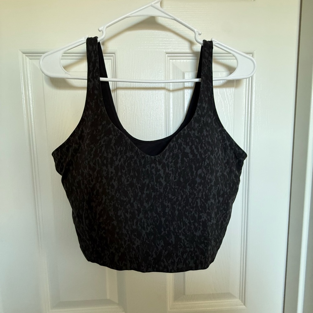 Lululemon Athletica Black Patterned Crop Top